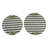 Aldossari Trays And Plates Resin Round Striped Bow Handle Pattern For Home Office Bedroom Living Room Set Of 2 - 3" Cream