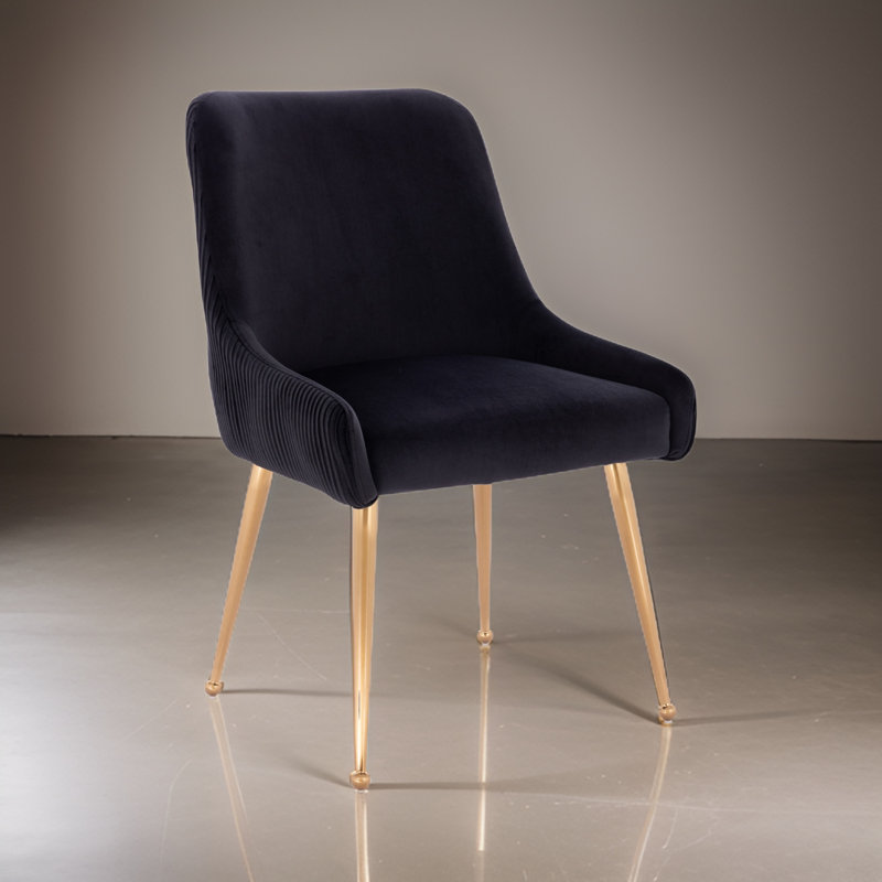Chaise de salle à manger en velours, Noir