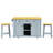 Large Kitchen Island with 2 Bar Stools, Power Outlet-122949809-102218098