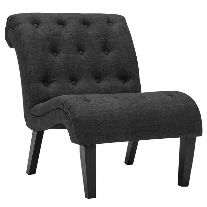 Fauteuil de chambre Merideth, Lin gris foncé