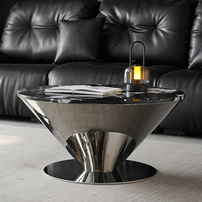 Modern round marble coffee table
