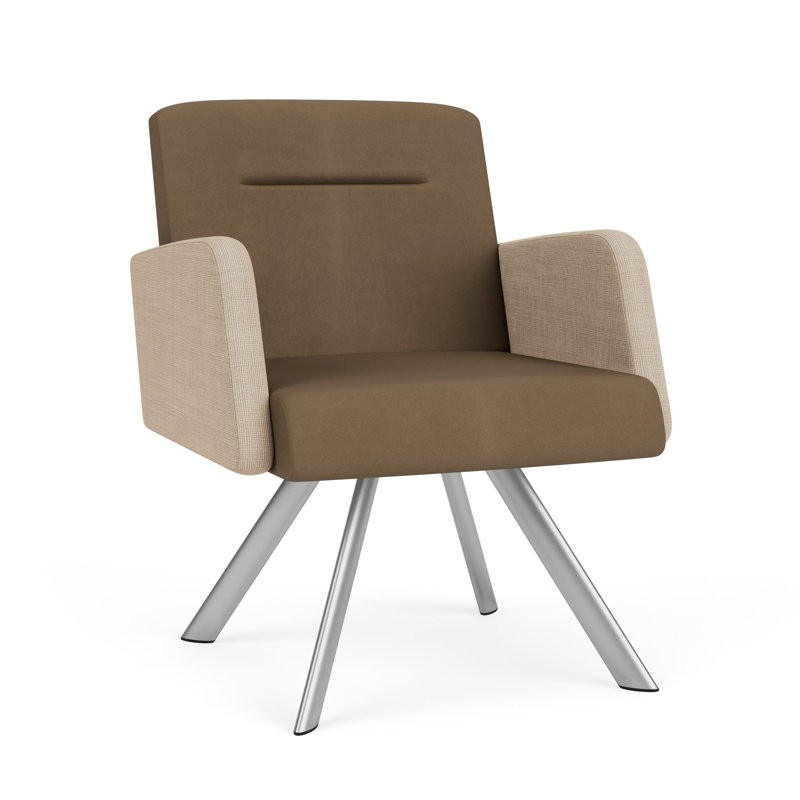 Fauteuil de réception Willow, Argent argent, Patriot Plus taupe / calcaire Chambray