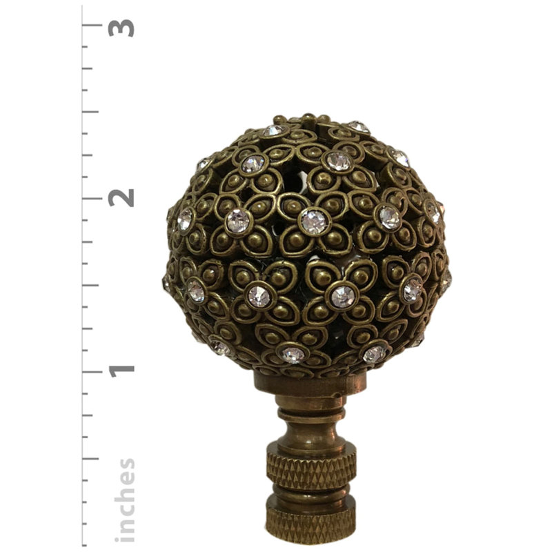 Faîteau de lampe sphérique en filigrane, Laiton antique