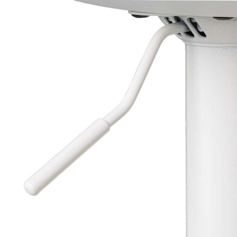 Rhileigh Swivel Upholstered Adjustable Height Counter Stool with Metal Frame, White