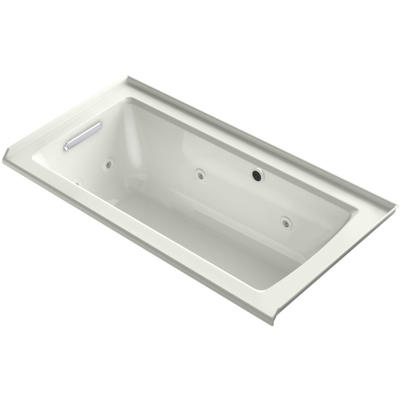 Archer Alcove Whirlpool with Bask Heated Surface, Tile Flange and Left-Hand Drain, Dune, Left