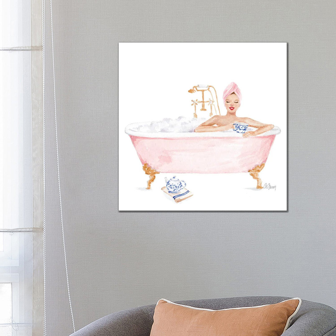 Pink Bathtub von Style Of Brush - Galerie Giclée auf Leinwand