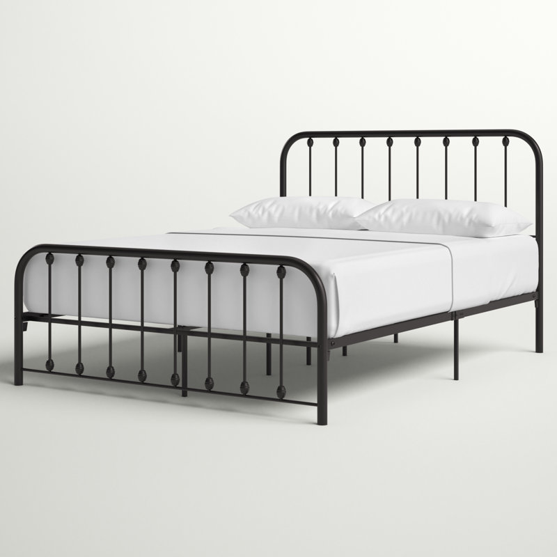 Keyesport Metal Platform Bed, Queen, Black