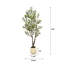 Arbre artificiel 59 pouces avec pot en PP blanc gratuit - plante artificielle avec mousse artificielle pour l'intérieur, le bureau et le salon
