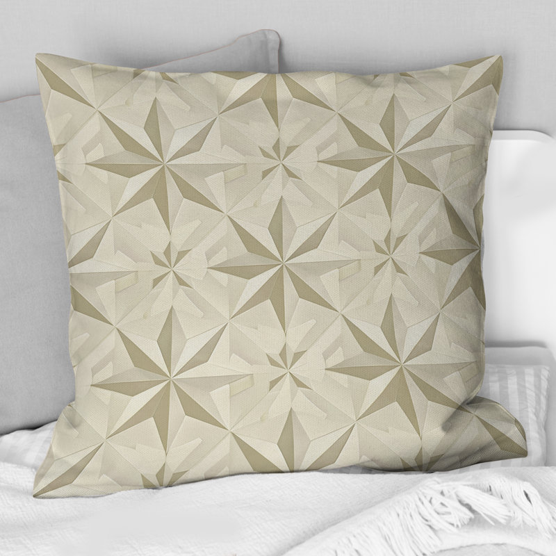 Coussin Ivoire crème Midcentury Stars - Midcentury, H 16 po x l 16 po