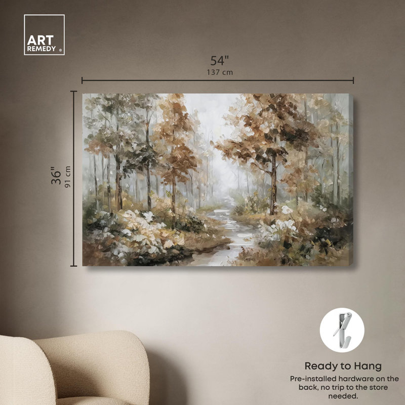 «Forest Path II», reproduction d'art sur toile par Art Remedy, Toile tendue avec châssis, 36" H x 54" W