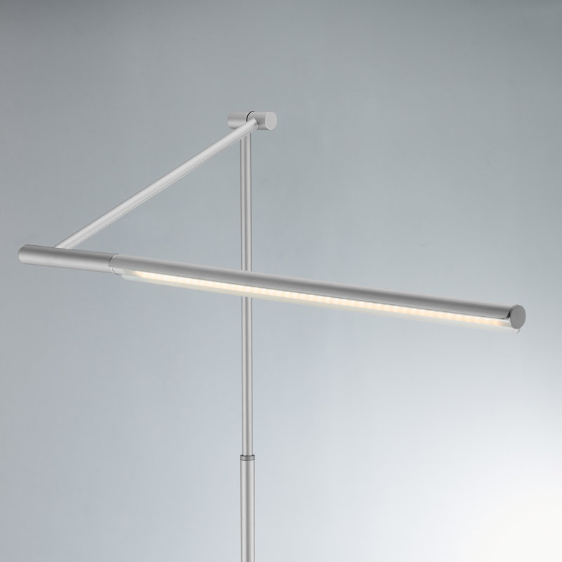 Guerin 59.5'' LED Swing Arm Floor Lamp, Silver