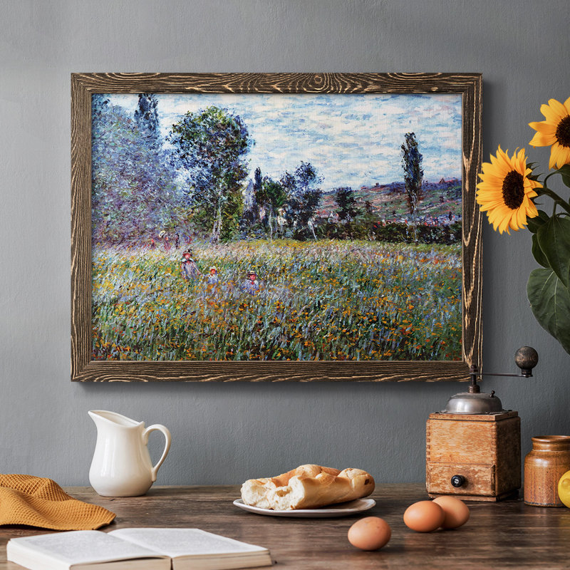 La prairie, 1880, peinture sur toile encadrée, Noyer, H 28 po x l 42 po x P 1,5 po