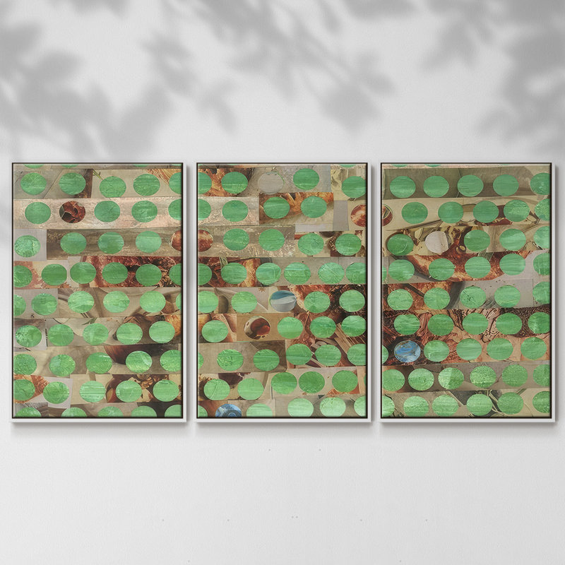 Impression sur toile encadrée 3 pièces Penny, Blanc, H 40 po x l 78 po x P 2 po