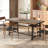 Industrial Rectangular Dining Table with Steel Legs (70.9", Seats 8)