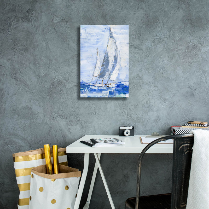 Art mural sur toile Breakwater Bay «Blue Sails 2» par Ethan Harper, H 18 po x l 12 po x P 0,75 po