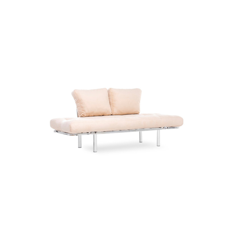 Canapé convertible à dossier large de 61 po Addora, 100 % polyester crème