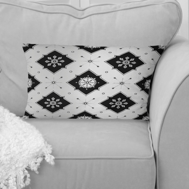 Coussin lombaire transitionnel noir et blanc I