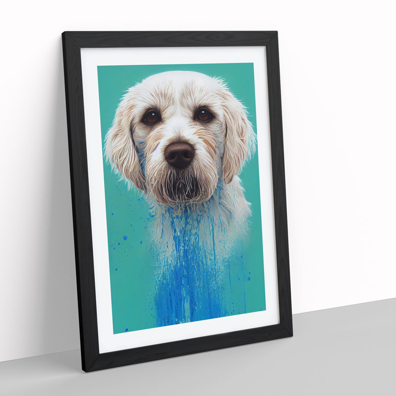 Dog In Paint - Single Picture Frame Print, 34cm H x 25cm W x 2cm D, Black
