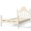 Lit plateforme simple en bois massif avec tête de lit courbée, structure de lit en pin, support à lattes, aucun sommier tapissier, conception à profil bas, beige-1922539072-1922539077