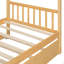Lit simple en bois avec lit gigogne simple