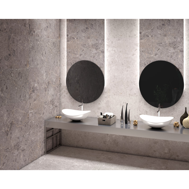 Terrazzo 24" x 47" Porcelain Wall & Floor Tile, White