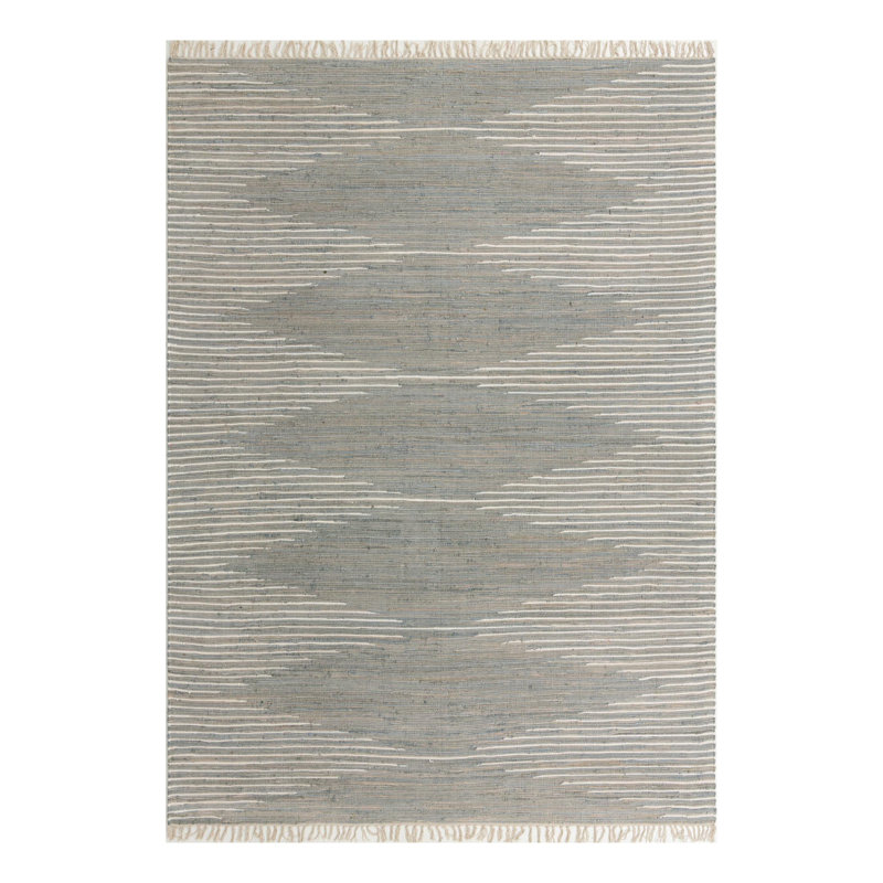 Cotton Geometric Indoor Rug, Rectangle 10' x 14'1"