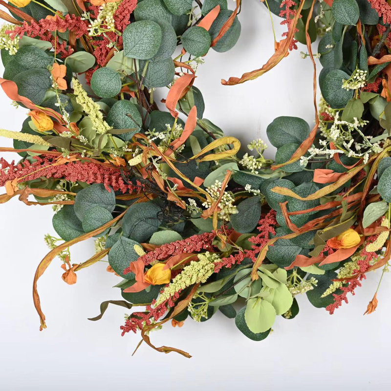 26" Artificial Fall Thanksgiving Eucalyptus Berry Front Door Wreath