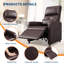 Fauteuil inclinable électrique avec système de chauffage et de massage, canapé électrique réglable en cuir PU, siège simple ergonomique de salon-2013902990