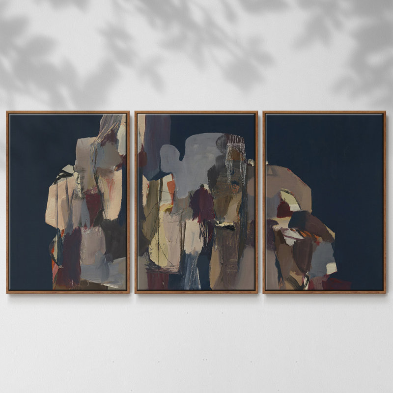 Sans titre - Toile encadrée multi-pièces, Cadre noyer, H 40 po x l 78 po