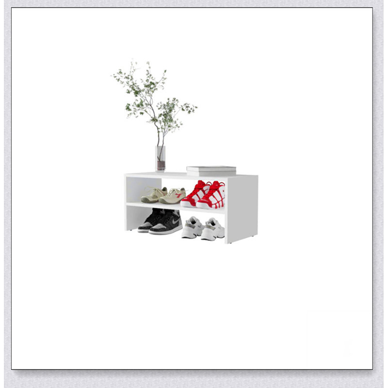 Range-chaussures blanc à 2 tablettes