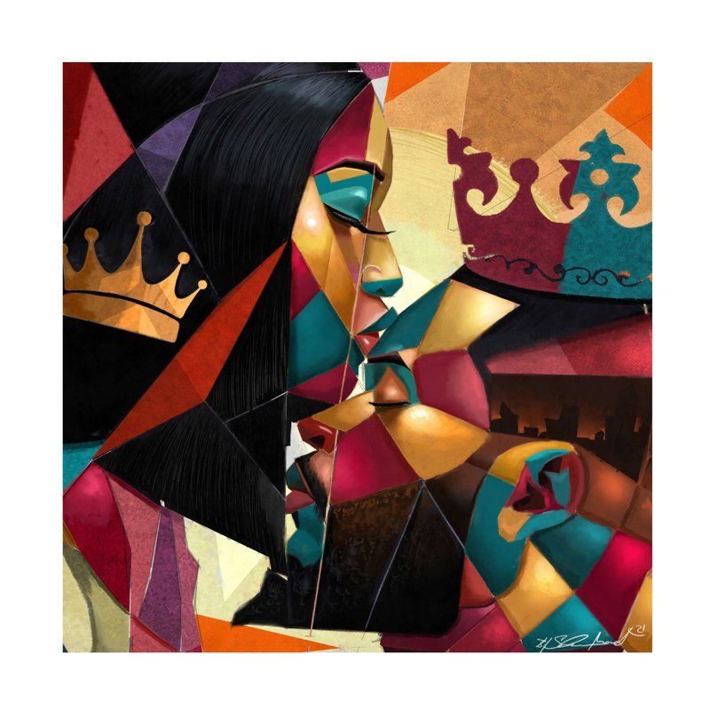 «Close Corners On Canvas» par Salaam Muhammad, peinture, H 24 po x l 24 po x P 2 po