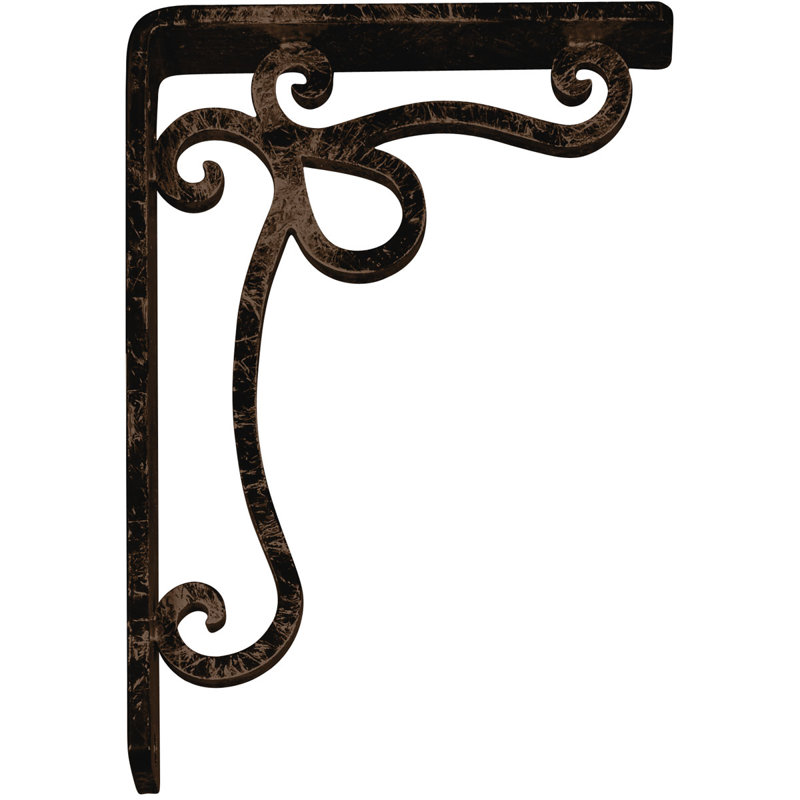 Support en fer forgé Orleans, Bronze vieilli, H 8 po x l 1,5 po x P 5,5 po