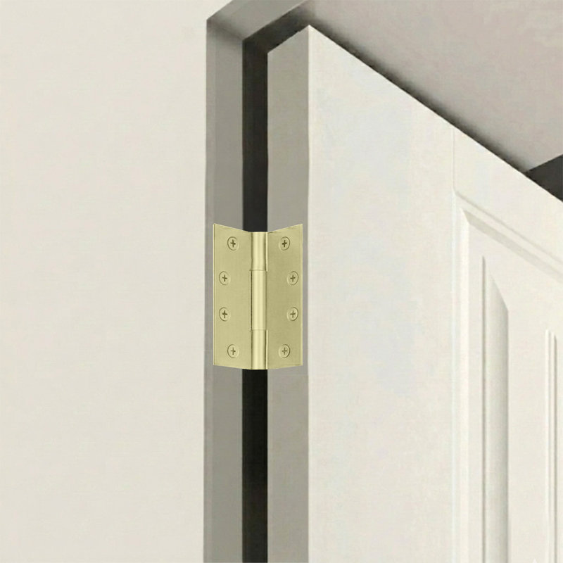 DSBS43-UNL 4"x 4" Square Knuckle Hinges, Solid Brass in Unlacquered Brass Pair, Unlacquered Brass