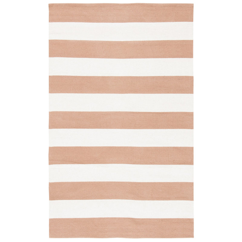 Tapis rayé en coton tissé à la main Dirit, Rectangle 3 pi x 5 pi