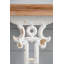 Console 32 po x 12 po x 32 po classique blanc délavé avec plateau en bois brun
