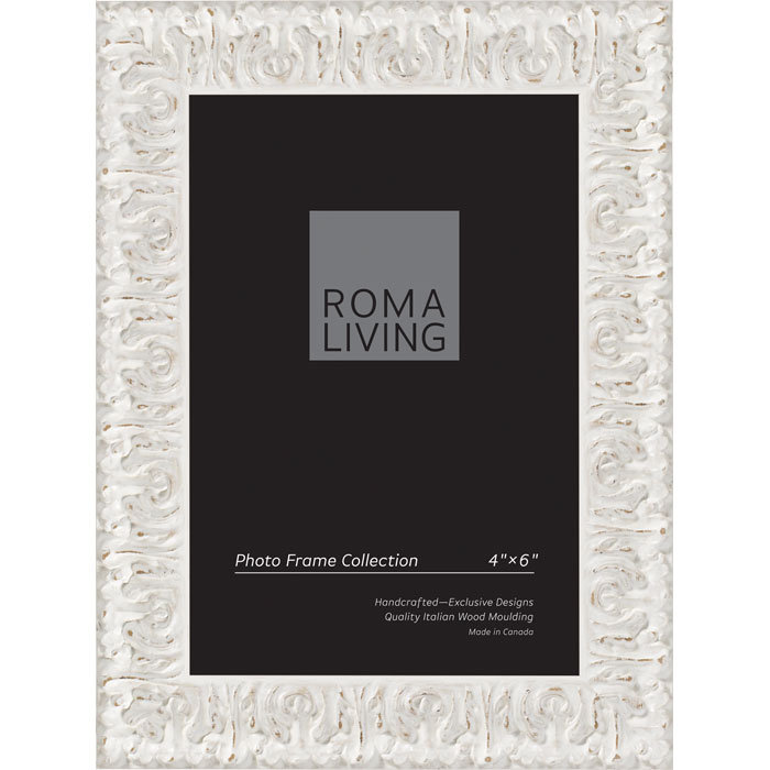 Ruvo Wood Picture Frame, White, 4" x 6"