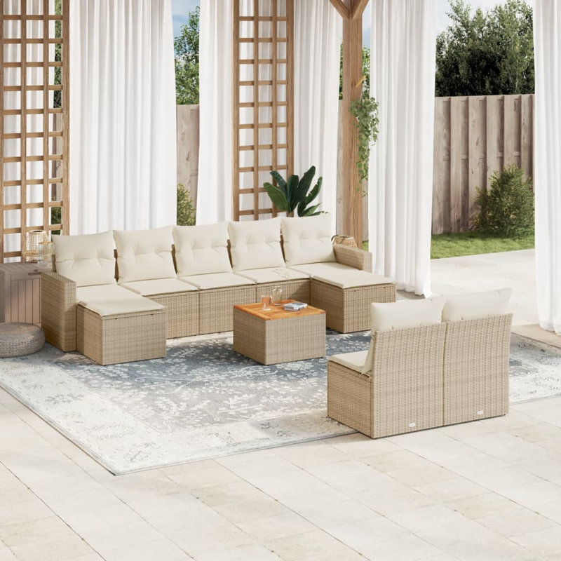 Ensemble de canapé de jardin Vidaxl beige