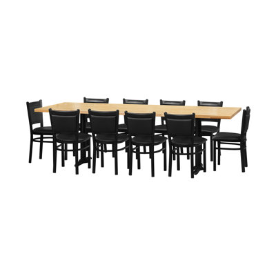 Grace 11-Piece Solid Wood Dining Set