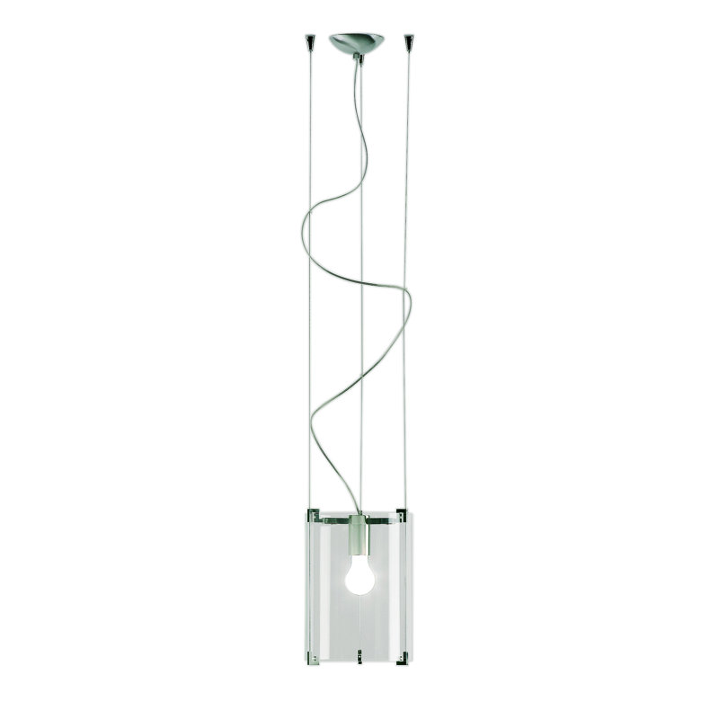 1 - Light Cylinder Pendant, Crystal, Chrome