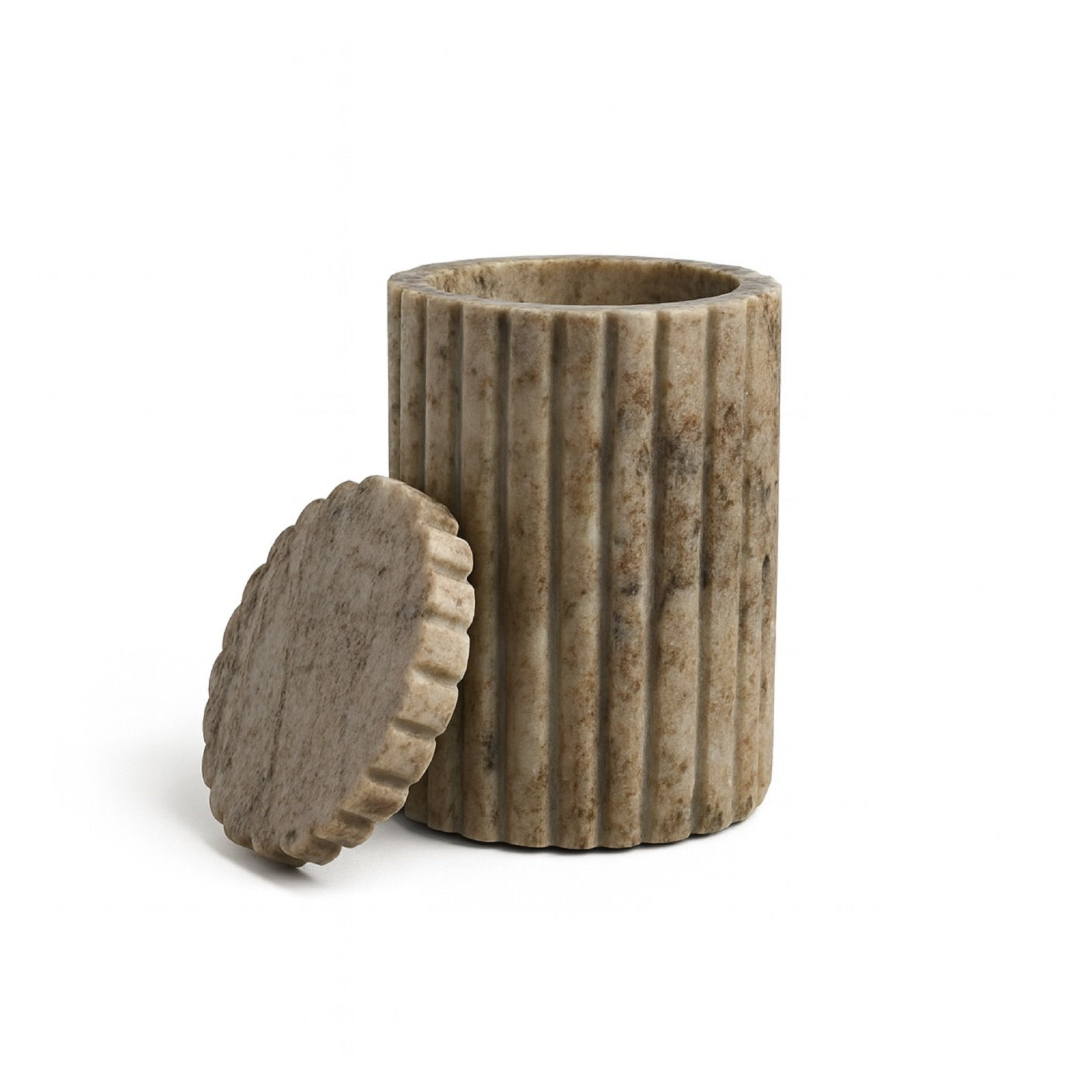 Stoneware Jar, 6" H x 4" W x 4" D, Brown