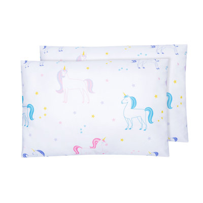 Wildkin 100% Microfiber 2-Pack Kids Pillowcase – Soft, Breathable & Toddler Size - Unicorn