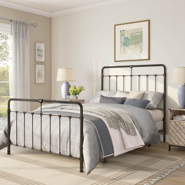 Gracie Oaks Geralynn Metal Slat Bed & Reviews | Wayfair