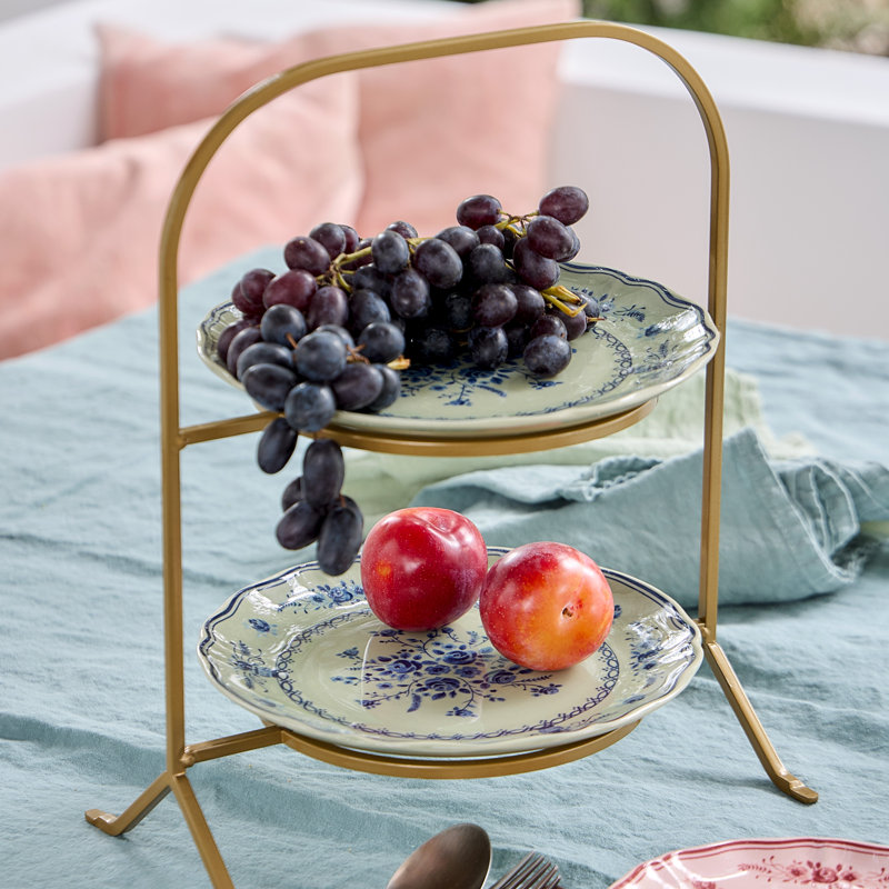 Vila Salad Plates, Beige/Blue