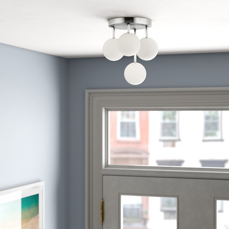 Megallan 4 Light Semi Flush Mount, Polished Chrome