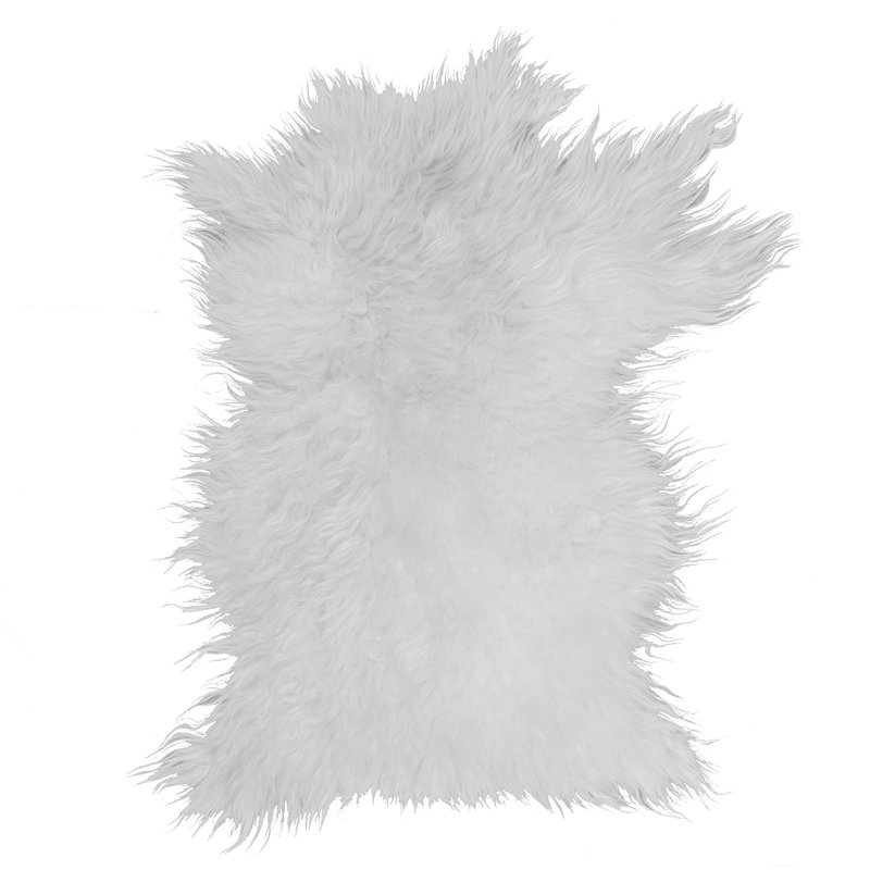 Tapis de surface blanche à poils longs Rucker