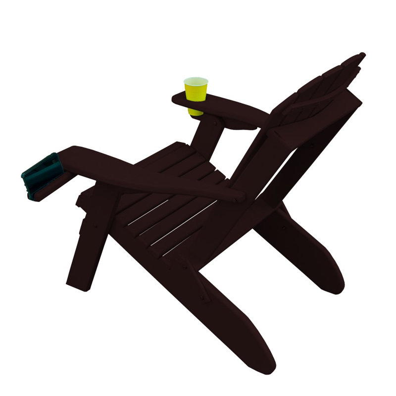 Dermando Foldable Outdoor Adirondack Chair, Milwaukee Brown