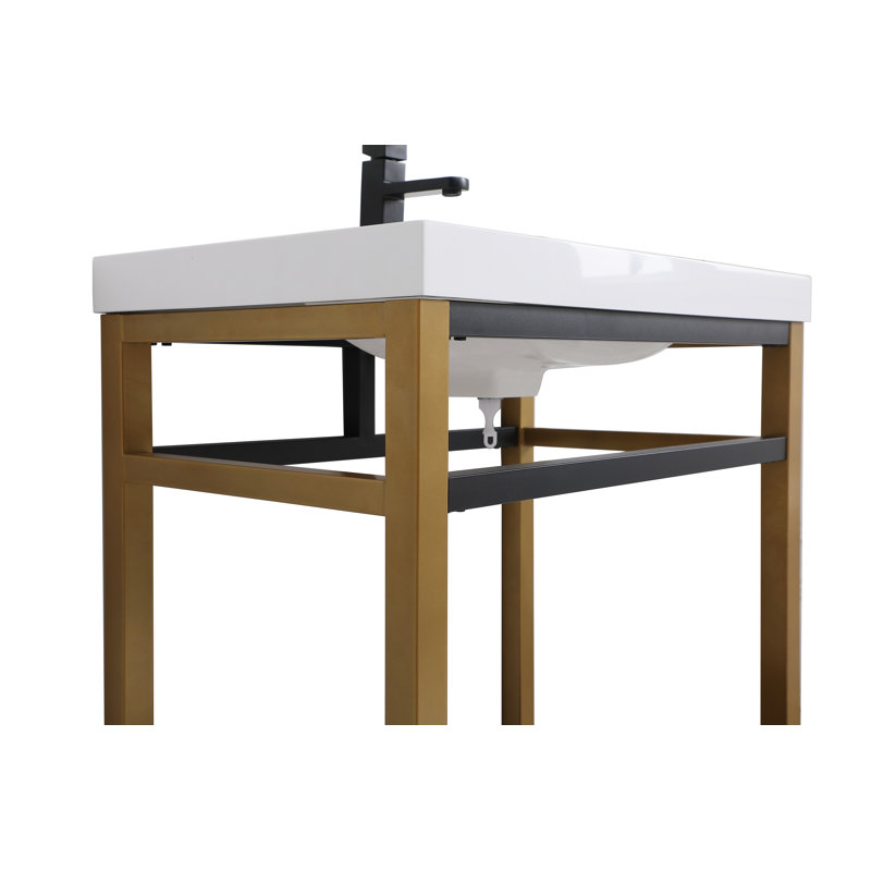 Ensemble de meuble-lavabo simple 30 po Raya, Doré / noir