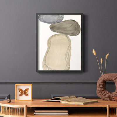 River Rocks Contour I, reproduction encadrée - bois massif