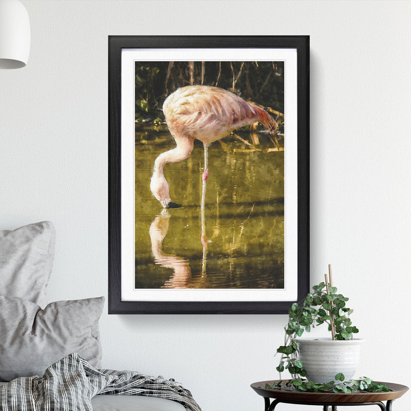 Pink Flamingo Vol.2 - Framed Print, 36cm H x 27cm W x 2cm D, Black Framed