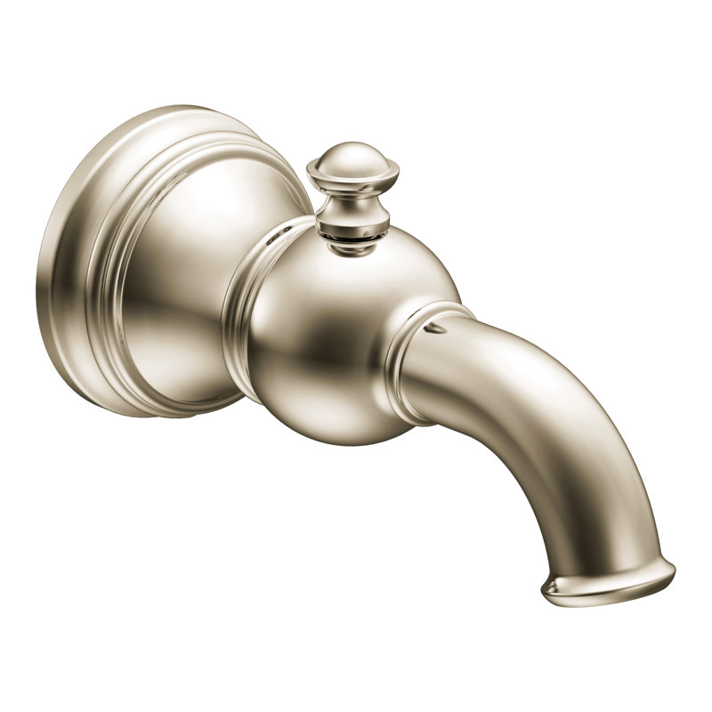 Weymouth Single Handle Wall Mounted Tub Spout Trim with Diverter, Polished Nickel